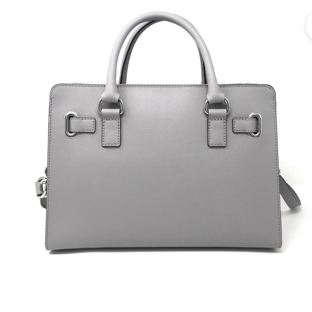 Michael Kors Saffiano Leather Hamilton East West Satchel, Ash Grey - Picture 2 of 14